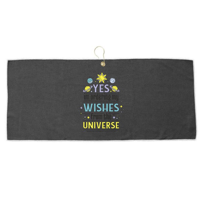 Ordering Wishes From The Universe Large Microfiber Waffle Golf Towel