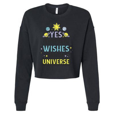 Ordering Wishes From The Universe Cropped Pullover Crew