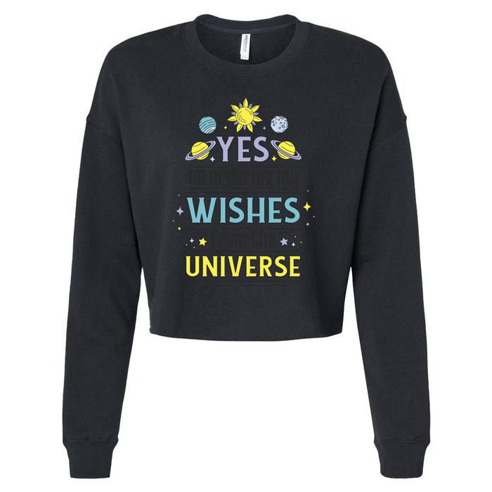 Ordering Wishes From The Universe Cropped Pullover Crew