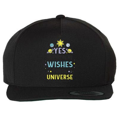 Ordering Wishes From The Universe Wool Snapback Cap