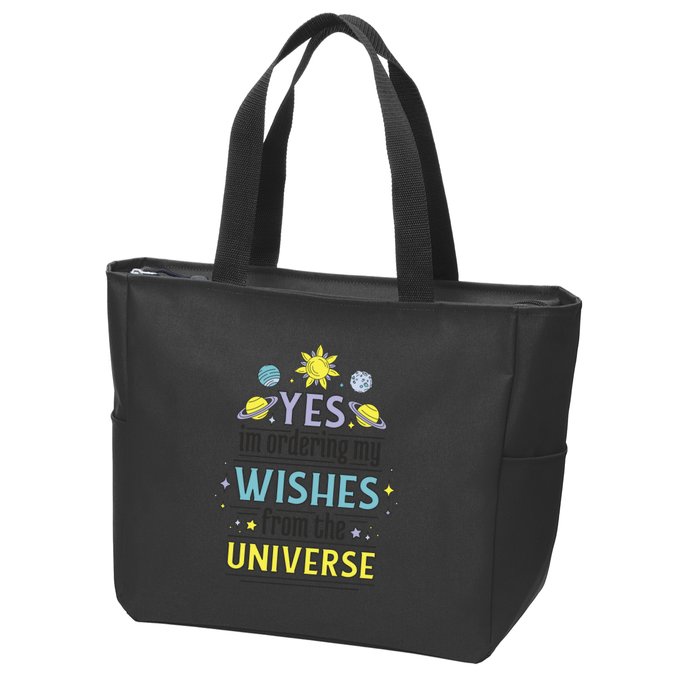 Ordering Wishes From The Universe Zip Tote Bag