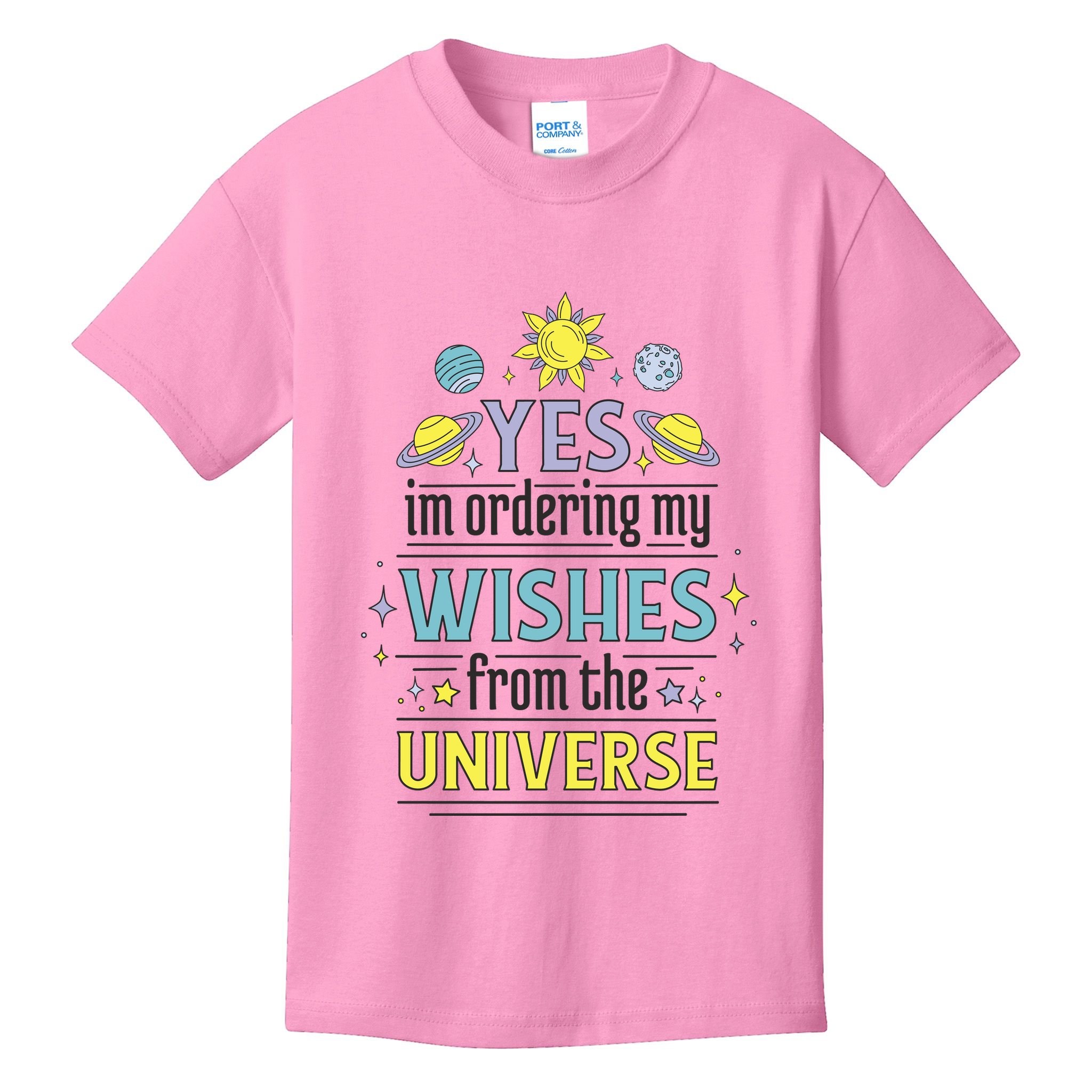 Ordering Wishes From The Universe Kids T-Shirt