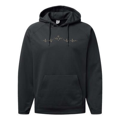 Outdoors Wildlife Forest Nature Heartbeat Mountains Hiking Performance Fleece Hoodie