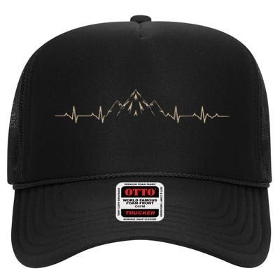 Outdoors Wildlife Forest Nature Heartbeat Mountains Hiking High Crown Mesh Back Trucker Hat