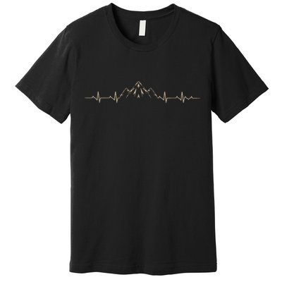 Outdoors Wildlife Forest Nature Heartbeat Mountains Hiking Premium T-Shirt