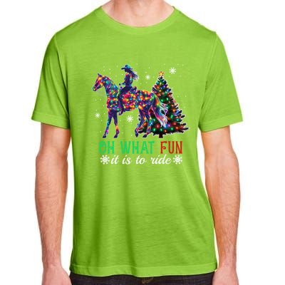 Oh What Fun It Is To Ride Christmas Horse Gift Adult ChromaSoft Performance T-Shirt