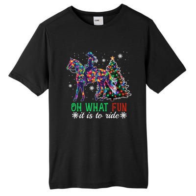 Oh What Fun It Is To Ride Christmas Horse Gift Tall Fusion ChromaSoft Performance T-Shirt