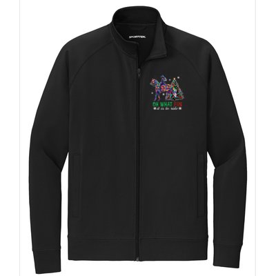 Oh What Fun It Is To Ride Christmas Horse Gift Stretch Full-Zip Cadet Jacket