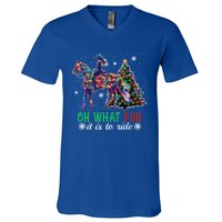 Oh What Fun It Is To Ride Christmas Horse Gift V-Neck T-Shirt