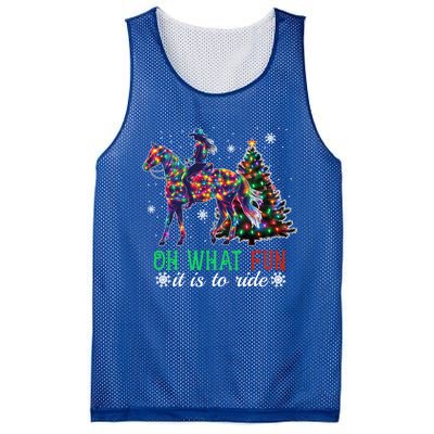 Oh What Fun It Is To Ride Christmas Horse Gift Mesh Reversible Basketball Jersey Tank