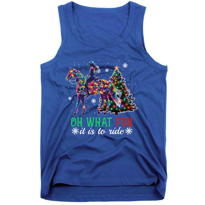 Oh What Fun It Is To Ride Christmas Horse Gift Tank Top