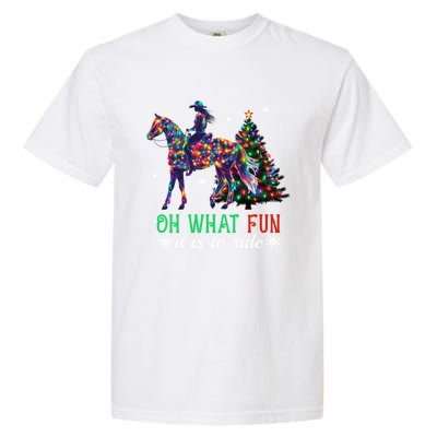 Oh What Fun It Is To Ride Christmas Horse Gift Garment-Dyed Heavyweight T-Shirt