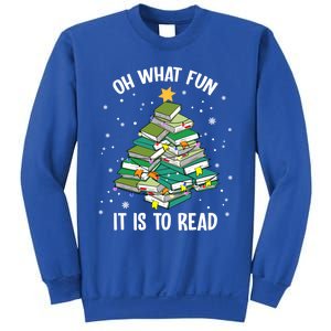 Oh What Fun It Is To Read Christmas Tree Book Lovers Gift Sweatshirt