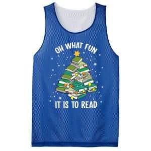 Oh What Fun It Is To Read Christmas Tree Book Lovers Gift Mesh Reversible Basketball Jersey Tank