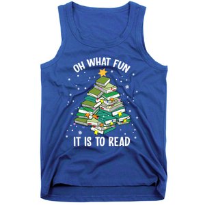 Oh What Fun It Is To Read Christmas Tree Book Lovers Gift Tank Top