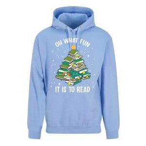 Oh What Fun It Is To Read Christmas Tree Book Lovers Gift Unisex Surf Hoodie