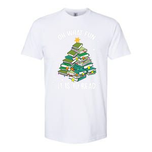 Oh What Fun It Is To Read Christmas Tree Book Lovers Gift Softstyle CVC T-Shirt