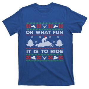 Oh What Fun Its To Ride Ugly Snowmobile Funny Christmas Gift T-Shirt