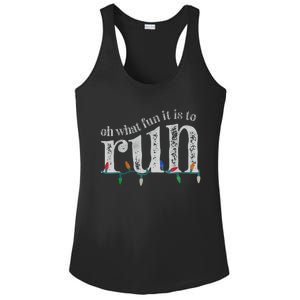 Oh What Fun It Is To Run Christmas Xmas Funny Ladies PosiCharge Competitor Racerback Tank