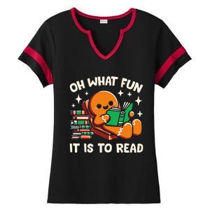 Oh What Fun It Is To Read Christmas Teacher Librarian Books  Ladies Halftime Notch Neck Tee