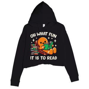 Oh What Fun It Is To Read Christmas Teacher Librarian Books  Crop Fleece Hoodie