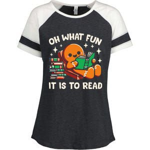 Oh What Fun It Is To Read Christmas Teacher Librarian Books  Enza Ladies Jersey Colorblock Tee