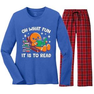 Oh What Fun It Is To Read Christmas Teacher Librarian Books  Women's Long Sleeve Flannel Pajama Set 