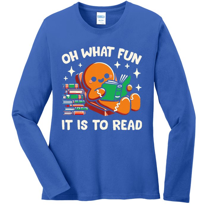 Oh What Fun It Is To Read Christmas Teacher Librarian Books  Ladies Long Sleeve Shirt