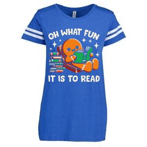 Oh What Fun It Is To Read Christmas Teacher Librarian Books  Enza Ladies Jersey Football T-Shirt