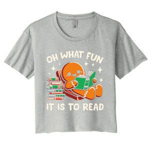 Oh What Fun It Is To Read Christmas Teacher Librarian Books  Women's Crop Top Tee