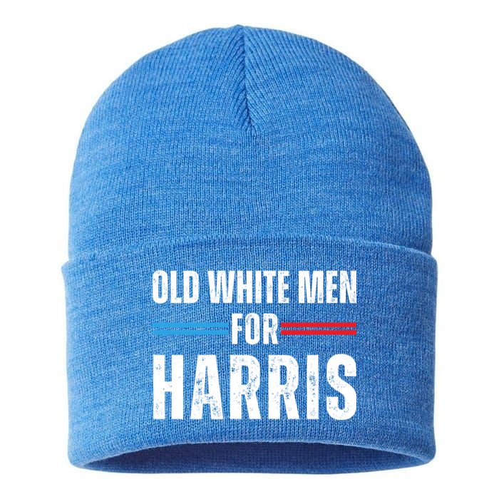 Old White For Kamala Harris 2024 President Vintage Gift Sustainable Knit Beanie