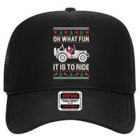 Oh What Fun 4x4 Offroad Suv Ugly Christmas Sweater High Crown Mesh Back Trucker Hat