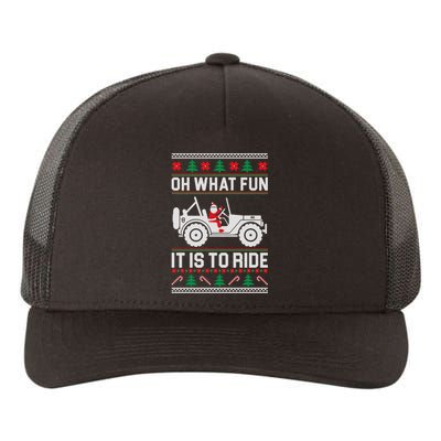 Oh What Fun 4x4 Offroad Suv Ugly Christmas Sweater Yupoong Adult 5-Panel Trucker Hat