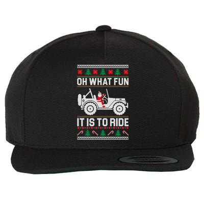 Oh What Fun 4x4 Offroad Suv Ugly Christmas Sweater Wool Snapback Cap