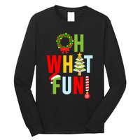 Oh What Fun Christmas With Wreath And Tree Long Sleeve Shirt