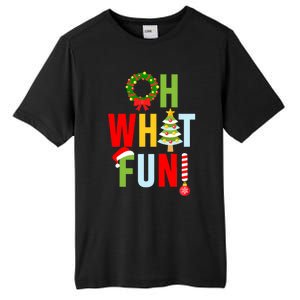 Oh What Fun Christmas With Wreath And Tree Tall Fusion ChromaSoft Performance T-Shirt