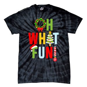 Oh What Fun Christmas With Wreath And Tree Tie-Dye T-Shirt