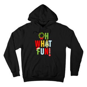 Oh What Fun Christmas With Wreath And Tree Tall Hoodie