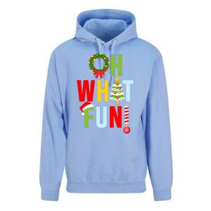 Oh What Fun Christmas With Wreath And Tree Unisex Surf Hoodie