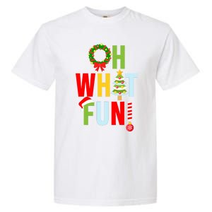 Oh What Fun Christmas With Wreath And Tree Garment-Dyed Heavyweight T-Shirt