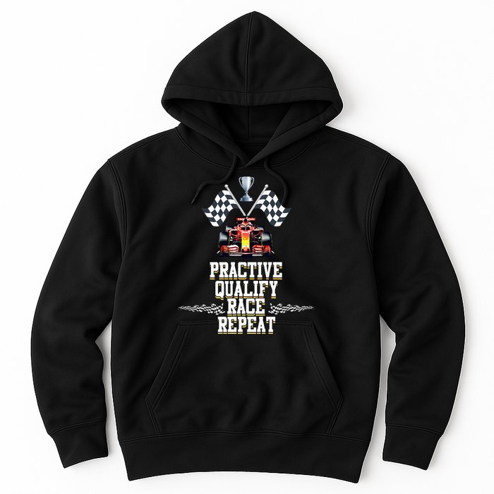 Open Wheel Formula Racing Car Practice Qualify Race Repeat Hoodie