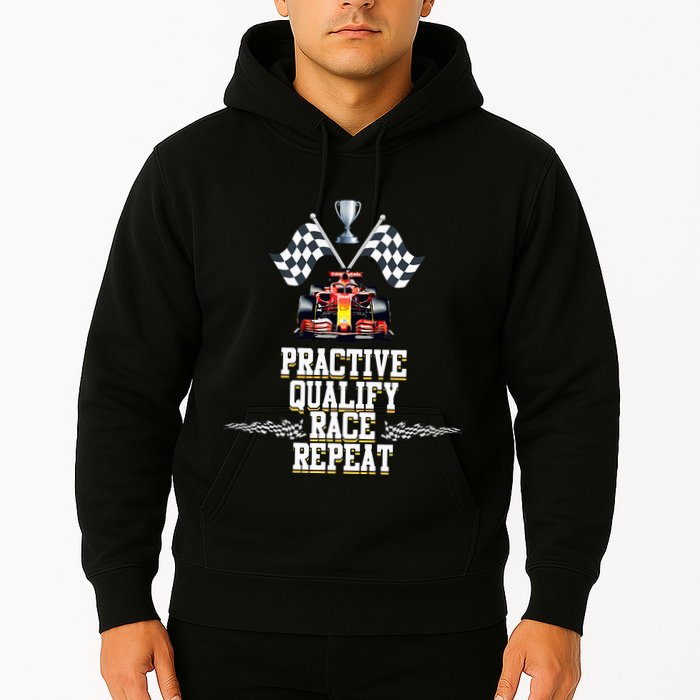 Open Wheel Formula Racing Car Practice Qualify Race Repeat Hoodie