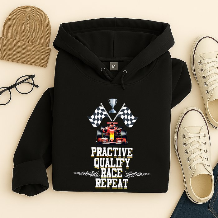 Open Wheel Formula Racing Car Practice Qualify Race Repeat Hoodie