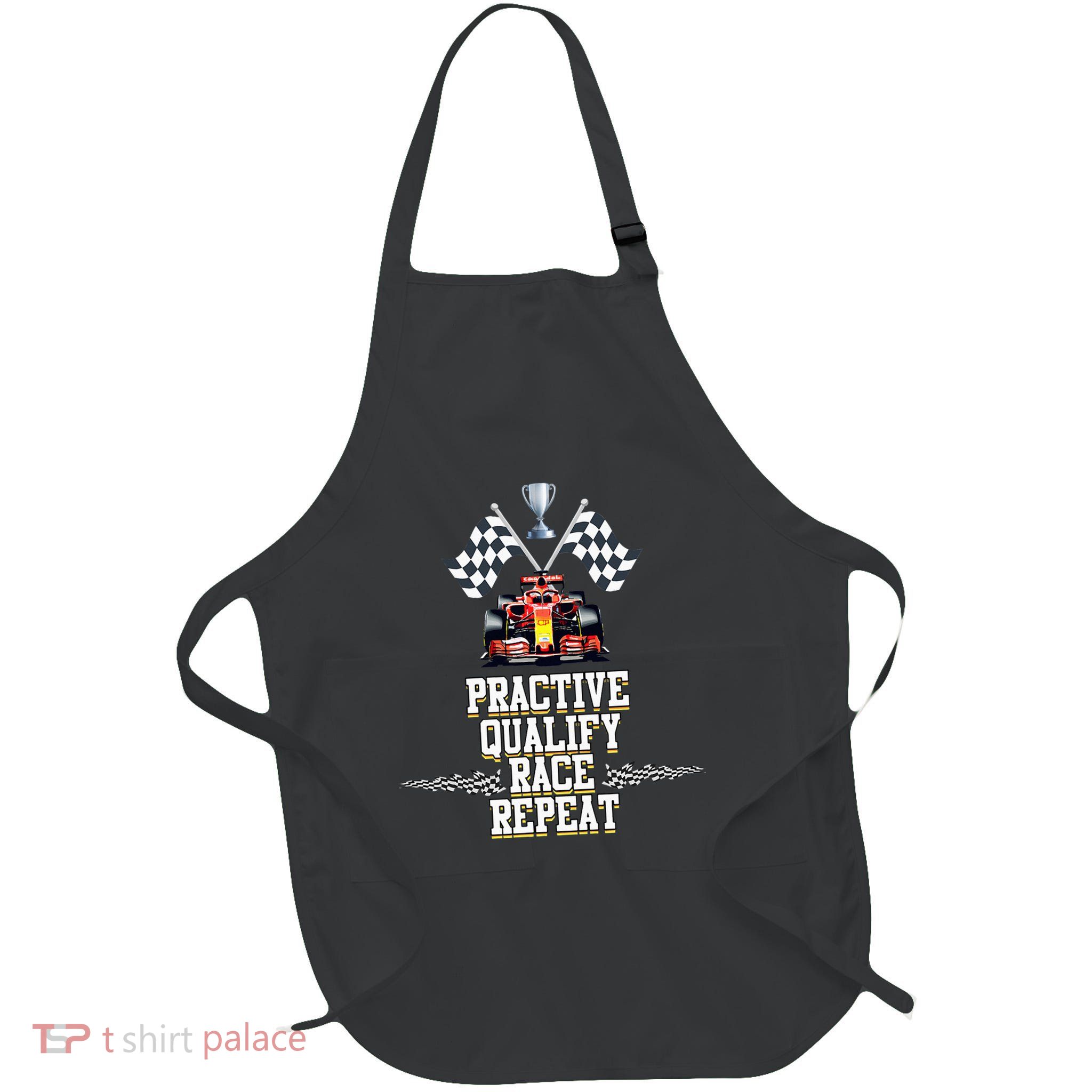 Open Wheel Formula Racing Car Practice Qualify Race Repeat Full-Length Apron With Pockets