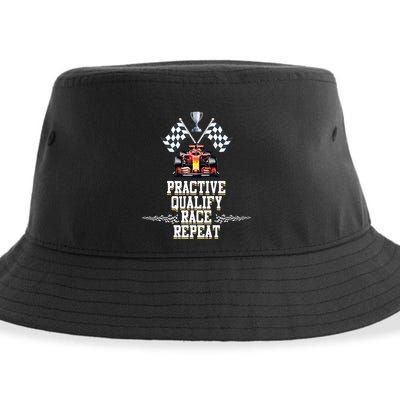 Open Wheel Formula Racing Car Practice Qualify Race Repeat Sustainable Bucket Hat