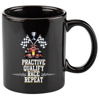 Open Wheel Formula Racing Car Practice Qualify Race Repeat 11oz C Handle Ceramic Mug
