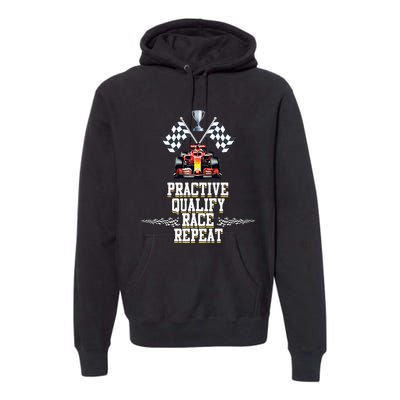 Open Wheel Formula Racing Car Practice Qualify Race Repeat Premium Hoodie