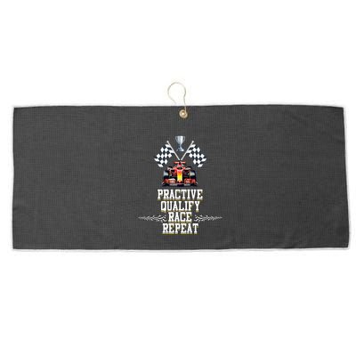 Open Wheel Formula Racing Car Practice Qualify Race Repeat Large Microfiber Waffle Golf Towel