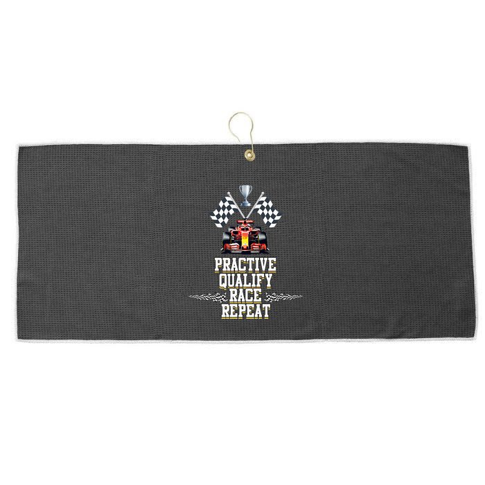 Open Wheel Formula Racing Car Practice Qualify Race Repeat Large Microfiber Waffle Golf Towel