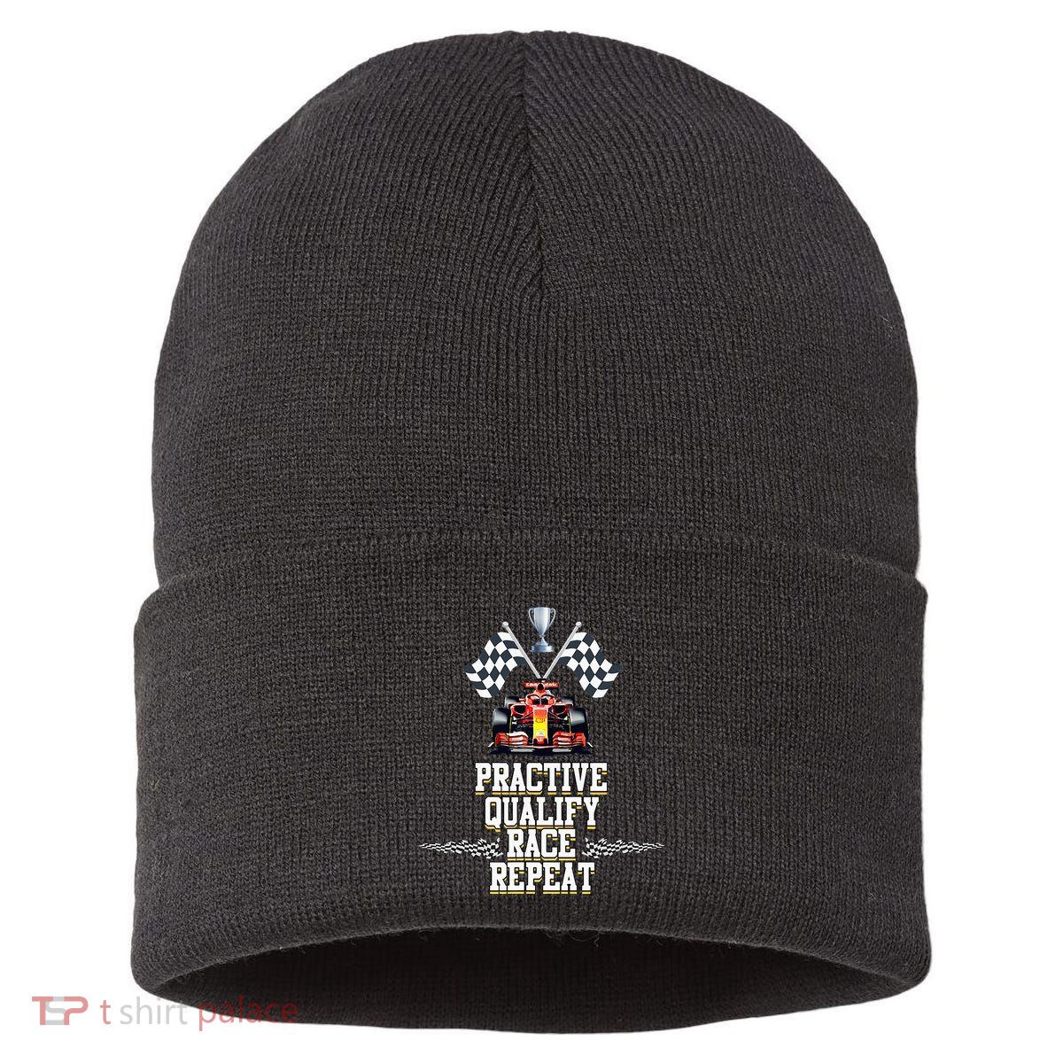 Open Wheel Formula Racing Car Practice Qualify Race Repeat Sustainable Knit Beanie